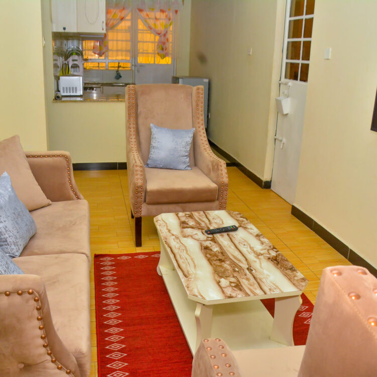 Sitting area at The Moon Serenity Kalwani Park furnished apartment in Thindigua Nairobi