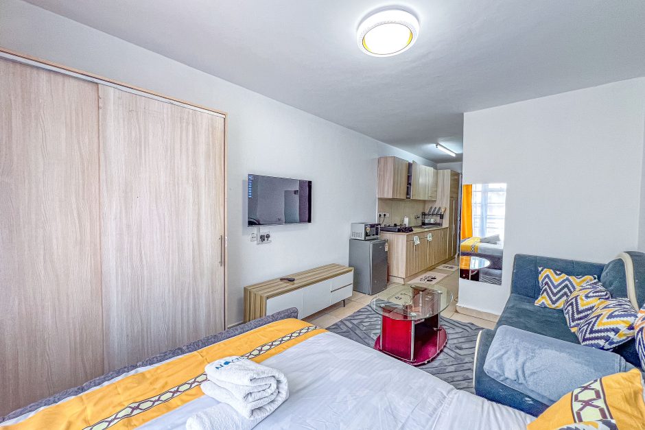 The Moon Serenity studio furnished apartment room interior in Ruaka Branch