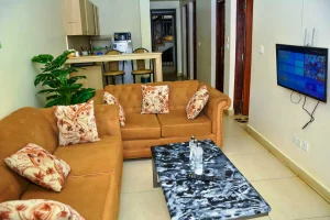 Elegant 2 bedroom furnished apartment in Ruaka, Nairobi with stylish living room interior