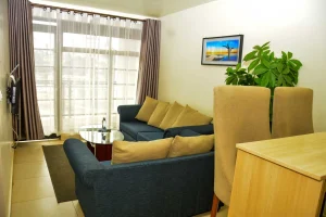 Elegant 1 bedroom interior at The Moon Serenity Furnished Apartments in Ruaka designed for modern short and long stay living in Nairobi