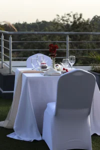Rooftop lounge area at The Moon Serenity furnished apartment Fourways branch Lymack Suites