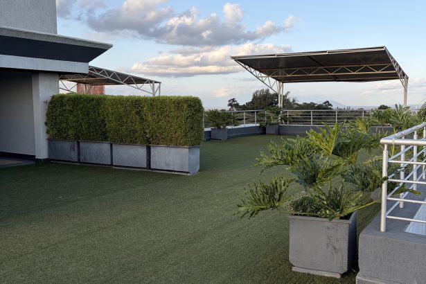 Rooftop terrace with artificial turf and panoramic views at The Moon Serenity Fourways Branch Off Kiambu Road, Nairobi.